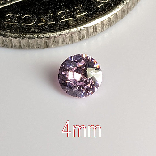 3A, Cubic Zirconia, AAA Quality, Round Brilliant, Rose, 4mm (0.23ct)