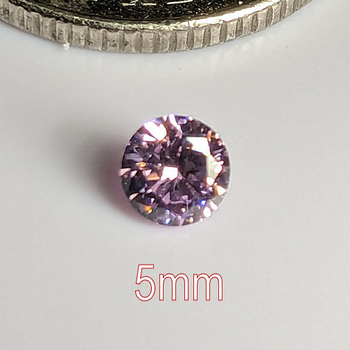 3A, Cubic Zirconia, AAA Quality, Round Brilliant, Rose, 5mm (0.45ct)