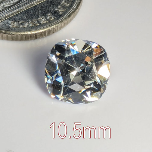6A, Cubic Zirconia, Old Mine Cut, White, 10.5mm (5ct)