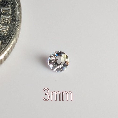 Cubic Zirconia, OEC Style 3, White, 3mm (0.097ct)