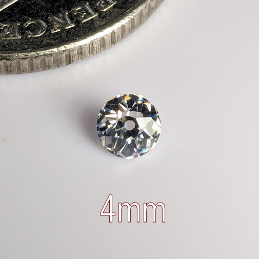 Cubic Zirconia, OEC Style 3, White, 4mm (0.23ct)