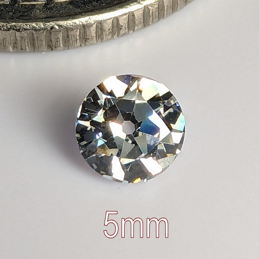 Cubic Zirconia, OEC Style 3, White, 5mm (0.45ct)