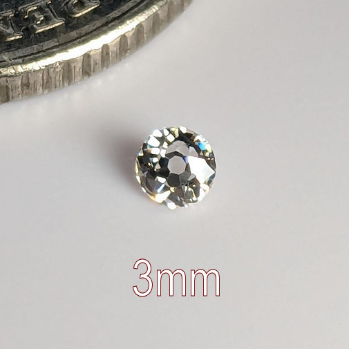 Cubic Zirconia, OEC Style 3, Light Champagne, 3mm (0.097ct)