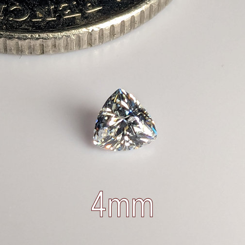 Cubic Zirconia, Trillion, White, 4mm (0.24ct)