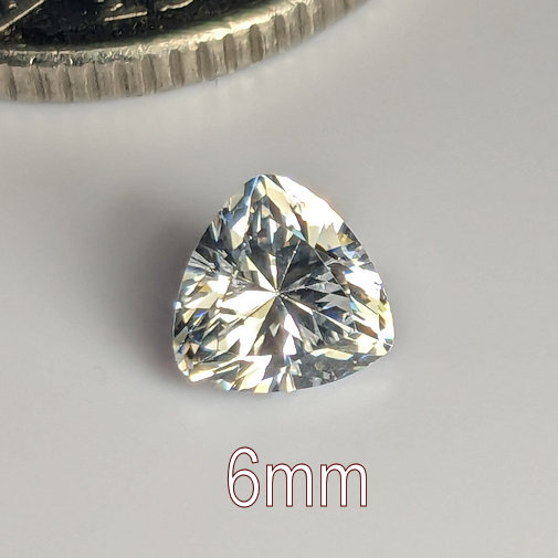 Cubic Zirconia, Trillion, White, 6mm (0.8ct)