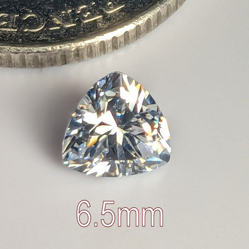 6A, Cubic Zirconia, Trillion, White, 6.5mm (1ct)