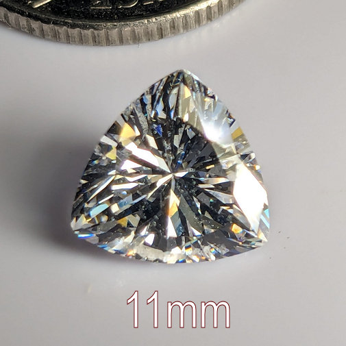 6A, Cubic Zirconia, Trillion, White, 11mm (5ct)