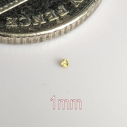 Cubic Zirconia, Round Brilliant, Citrine, 1mm (0.004ct)