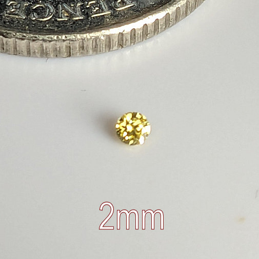 6A, Cubic Zirconia, 6A Quality, Round Brilliant 8 Hearts & Arrows, Citrine, 2mm (0.036ct)