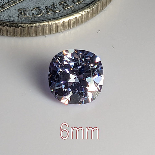 6A, Cubic Zirconia, Brilliant Cushion, Lavender, 6mm (0.85ct)