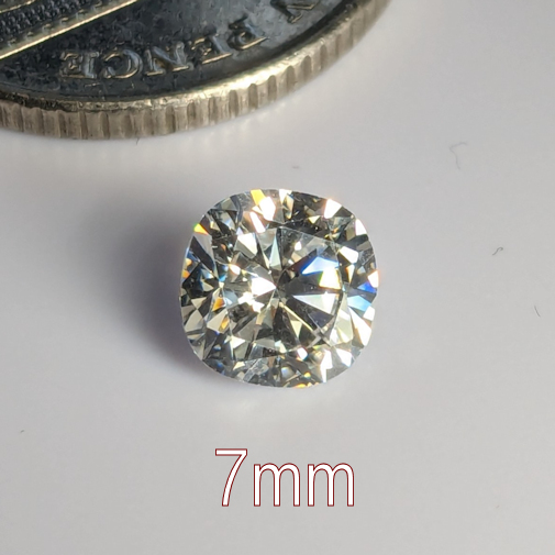 6A, Cubic Zirconia, Brilliant Cushion, Warmer, 7mm (1.35ct)