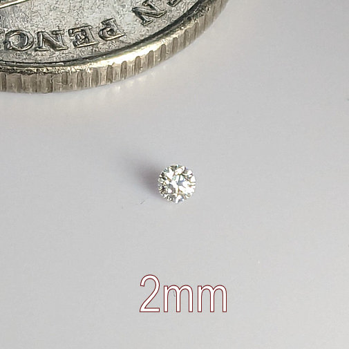 6A, Moissanite, Round Brilliant 8 Hearts & Arrows, White D-F, 2mm (0.036ct)