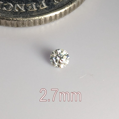 6A, Moissanite, Round Brilliant 8 Hearts & Arrows, White D-F, 2.7mm (0.07ct)
