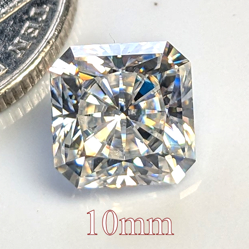 Moissanite Colour D Square Modern Radiant 10mm