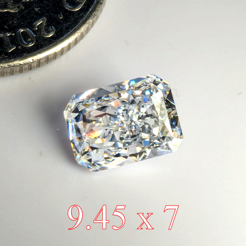 6A, Cubic Zirconia, 6A Quality, Original Radiant, White, 9.45x7mm (8ct)