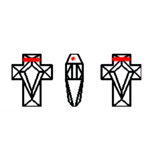 Cubic Zirconia, Beads, Cross, left to right, 15x10mm (10ct)