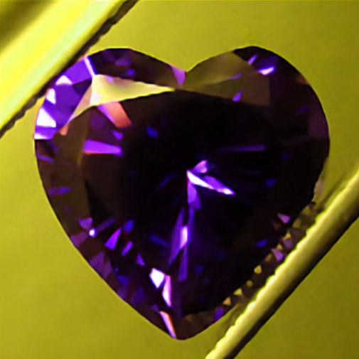 Cubic Zirconia, Heart, Tanzanite, 15mm (12.7ct)
