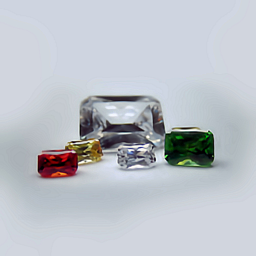 Cubic Zirconia, Emerald Princess, White, 6x4mm (0.55ct)