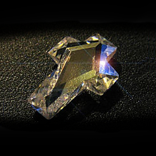 Cubic Zirconia, Beads, Cross, no hole, 15x10mm (10ct)