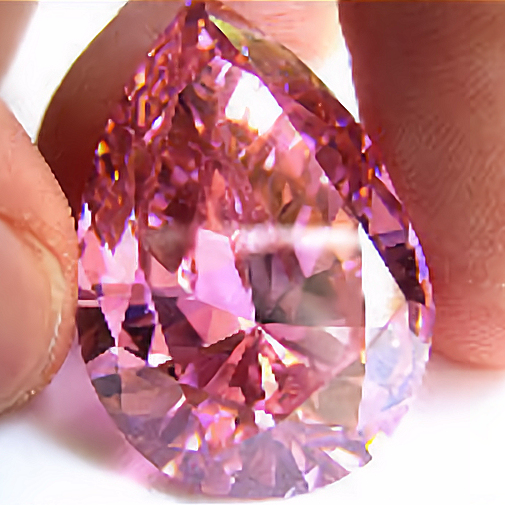 Cubic Zirconia, Pear, Pink, 12x8.5mm (4.60ct)