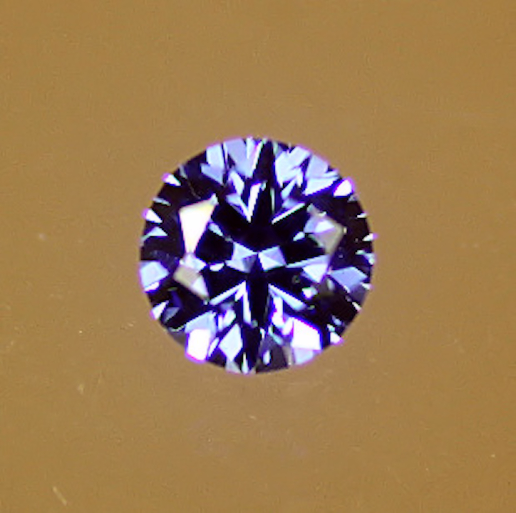 5A, Cubic Zirconia, AAAAA Quality, Round Brilliant, Tanzanite, 2mm (0.036ct)