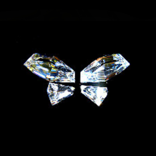 6A, Cubic Zirconia, Special, Butterfly, 30x20mm(10ct)