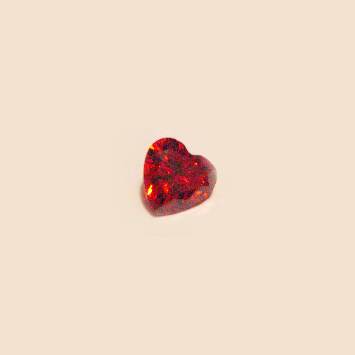 Cubic Zirconia, Heart, Padparadscha, 6mm (0.81ct)