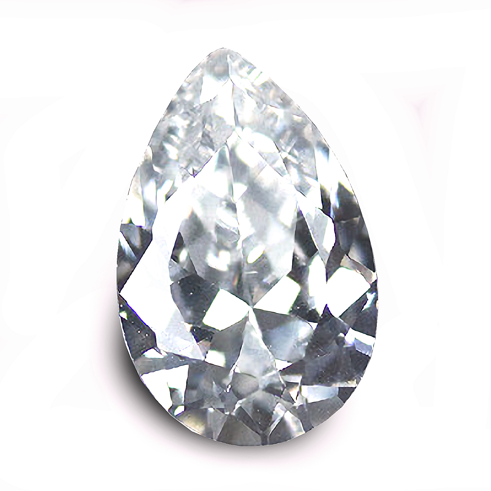 5A, Cubic Zirconia, AAAAA Quality, Pear, White, 12x8mm (4.2ct)