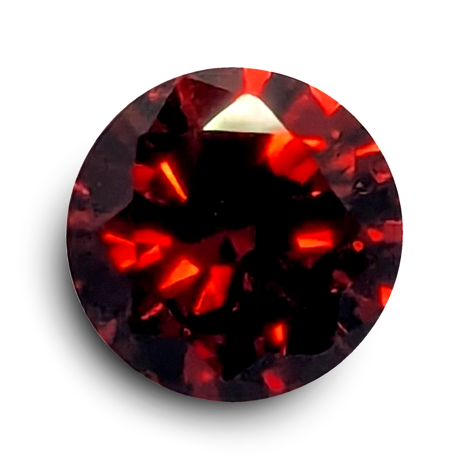 5A, Cubic Zirconia, AAAAA Quality, Round Brilliant, Red, 8mm (1.84ct)