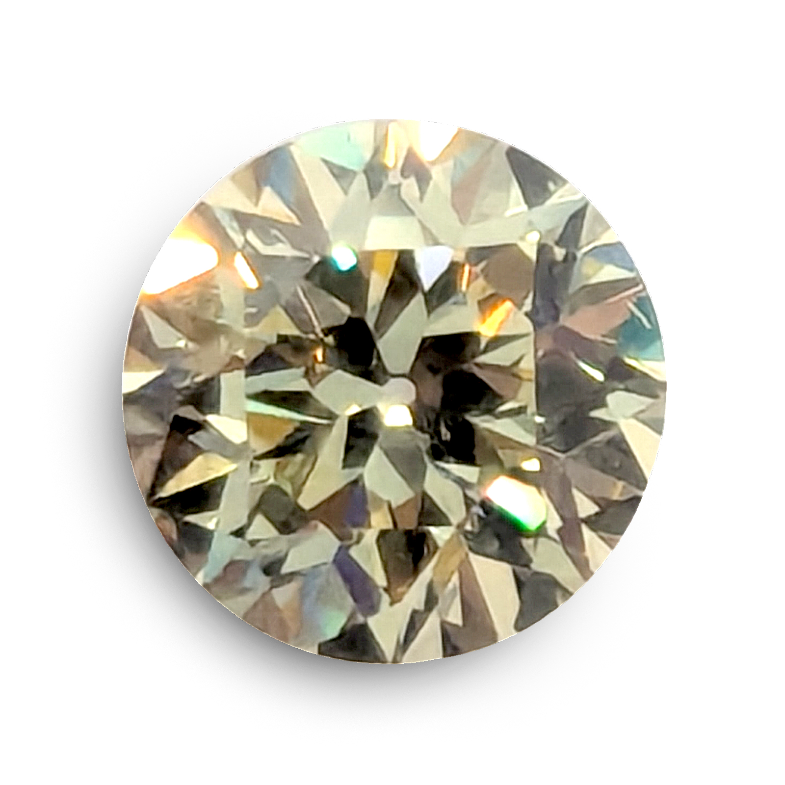 6A, Cubic Zirconia, OEC Style 4 , Canary Yellow, 7.5mm (1.59ct)