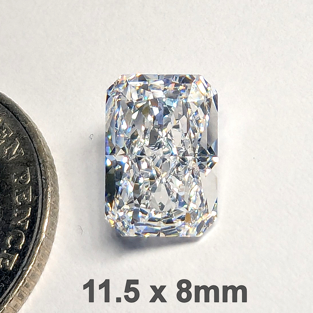 6A White Original Radiant 11.5x8mm Cubic Zirconia