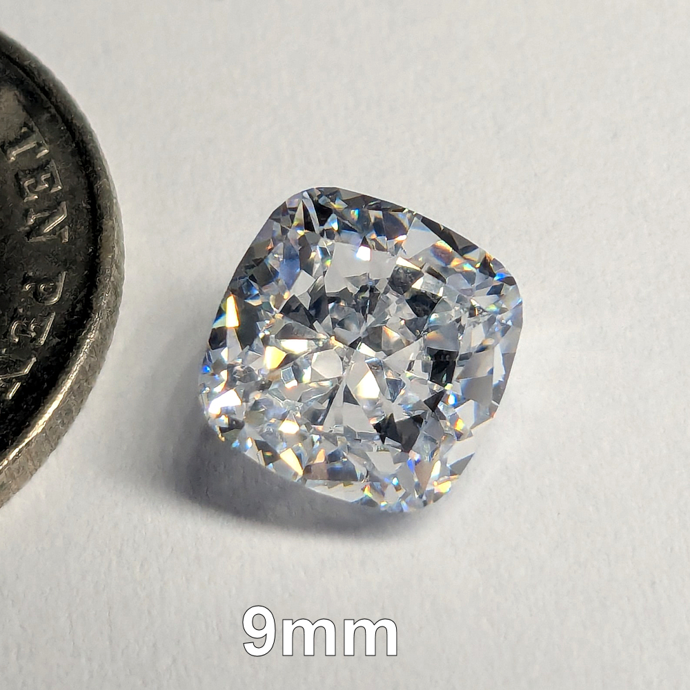 White Barion Cushion 9mm (2.86ct) Cubic Zironia