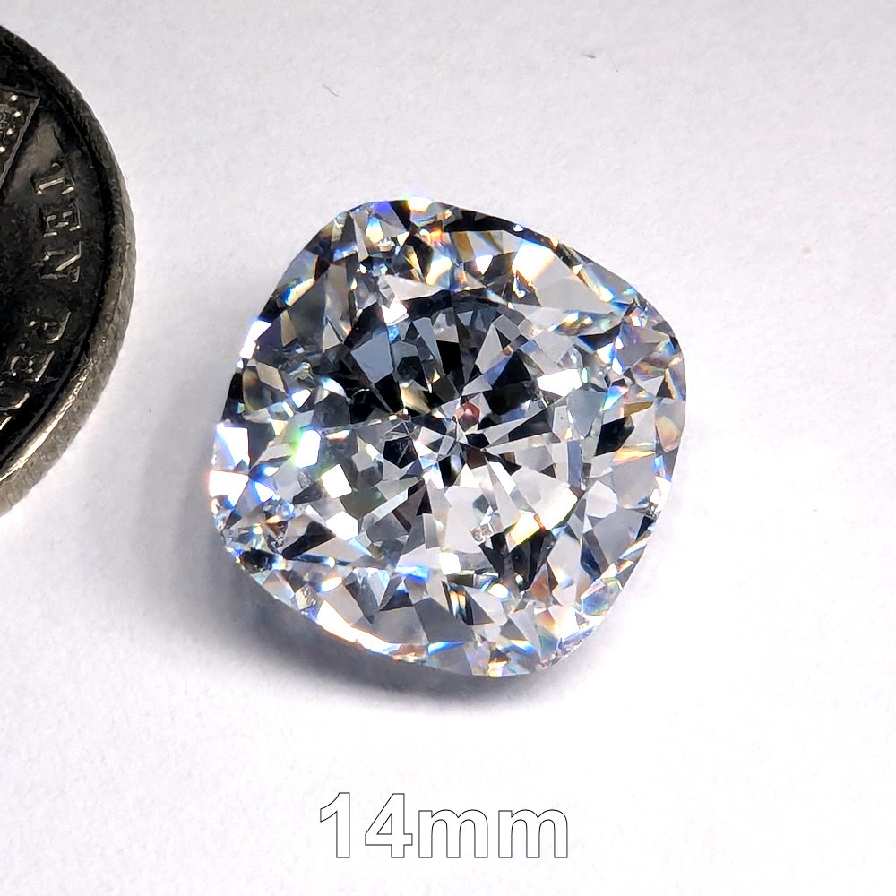 White Barion Cushion 14mm (11.9ct) Cubic Zironia