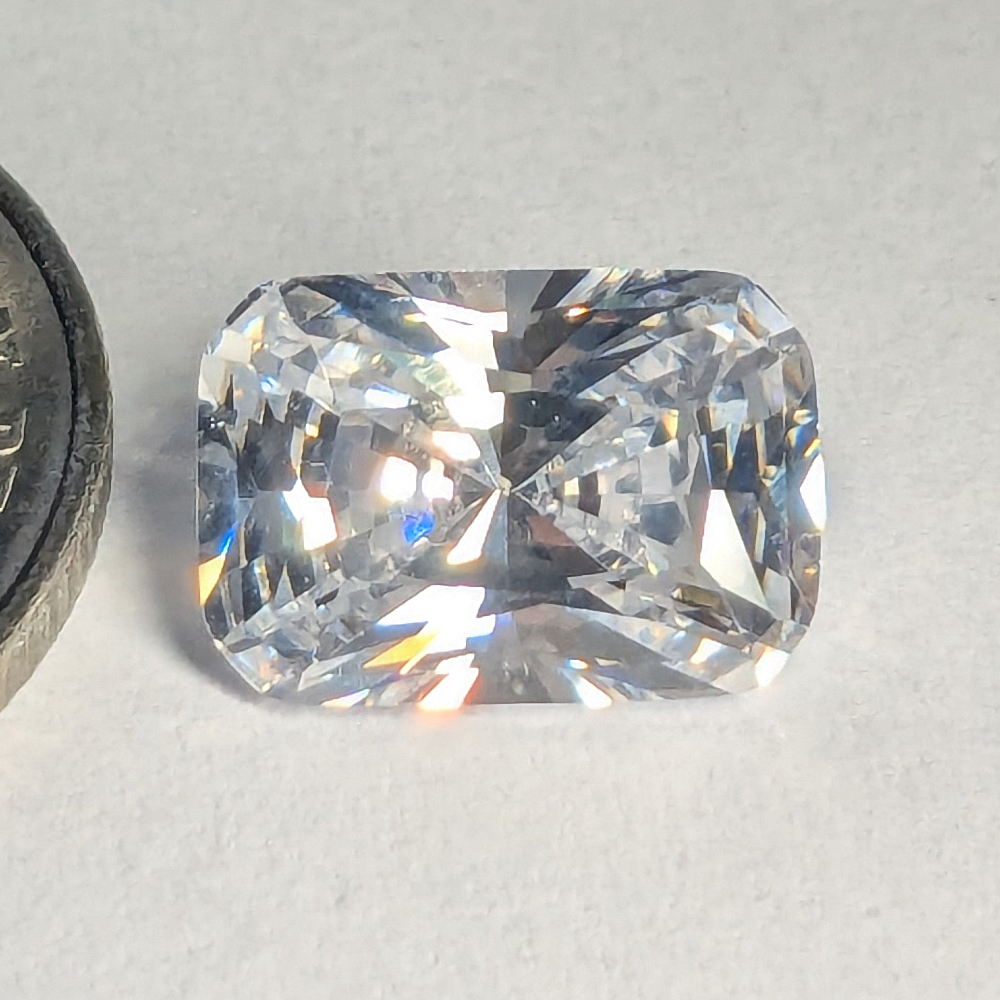 5A, Cubic Zirconia, AAAAA Quality, Octagon, White, 11.5x8mm (4.12ct)