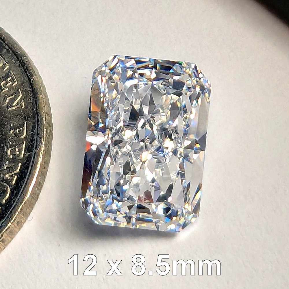 6A White Original Radiant 12x8.5mm Cubic Zirconia
