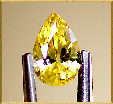 Cubic Zirconia, Pear, Citrine, 8x5mm (0.7ct)