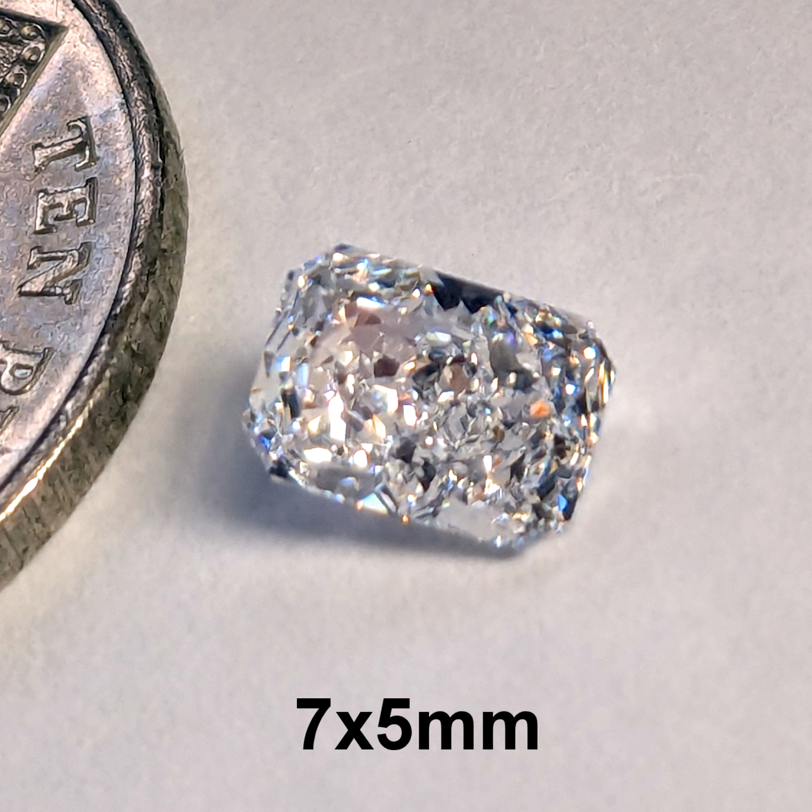 6A White Barion Radiant Cut 7x5mm