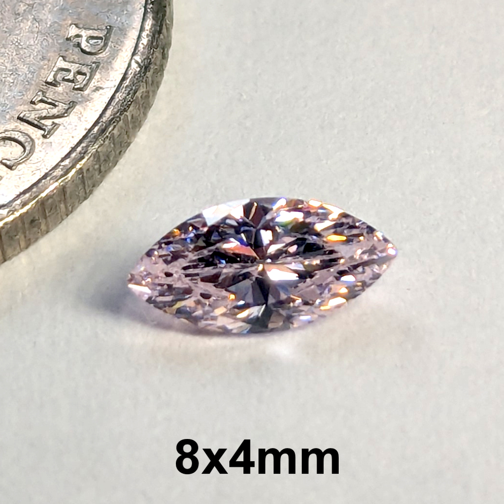 6A Pink Tint Marquise 8x4mm