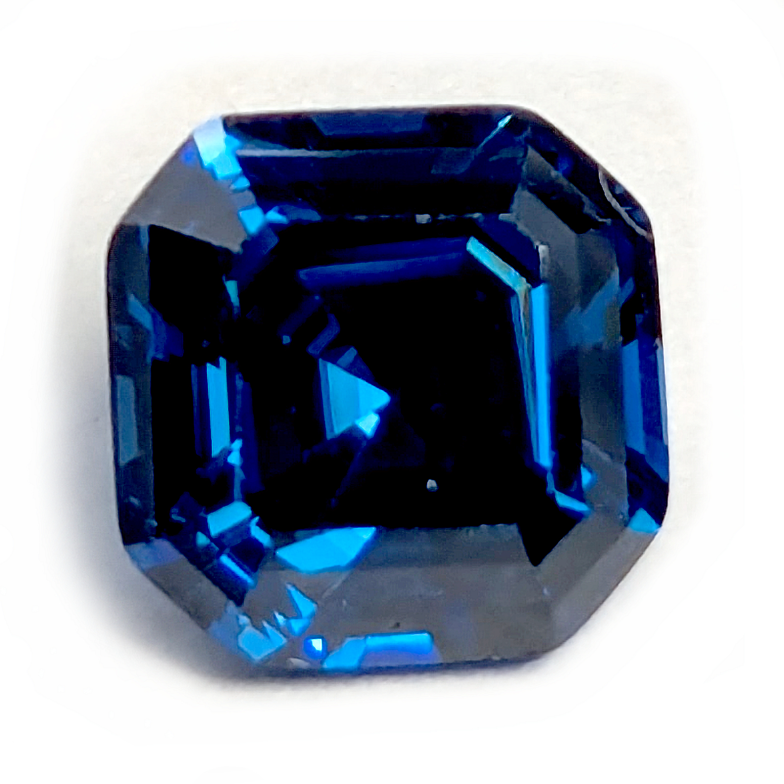Asscher: Blue Sapphire Cubic Zirconia