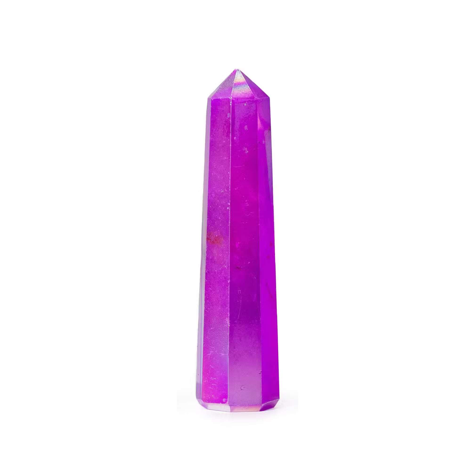Gemstone Obelisk Point approx 9cm - Aurura Crystal Quartz - Purple