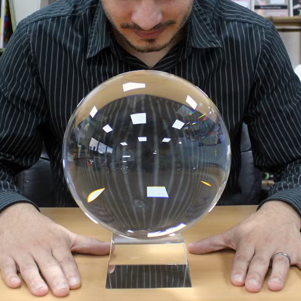 200mm Ancient Wisdom Crystal Ball with Stand – High Quality Optical Glass Sphere
