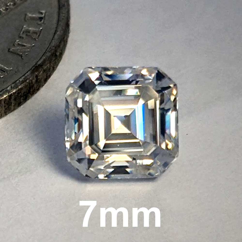 Moissanite White DEF Asscher 7mm