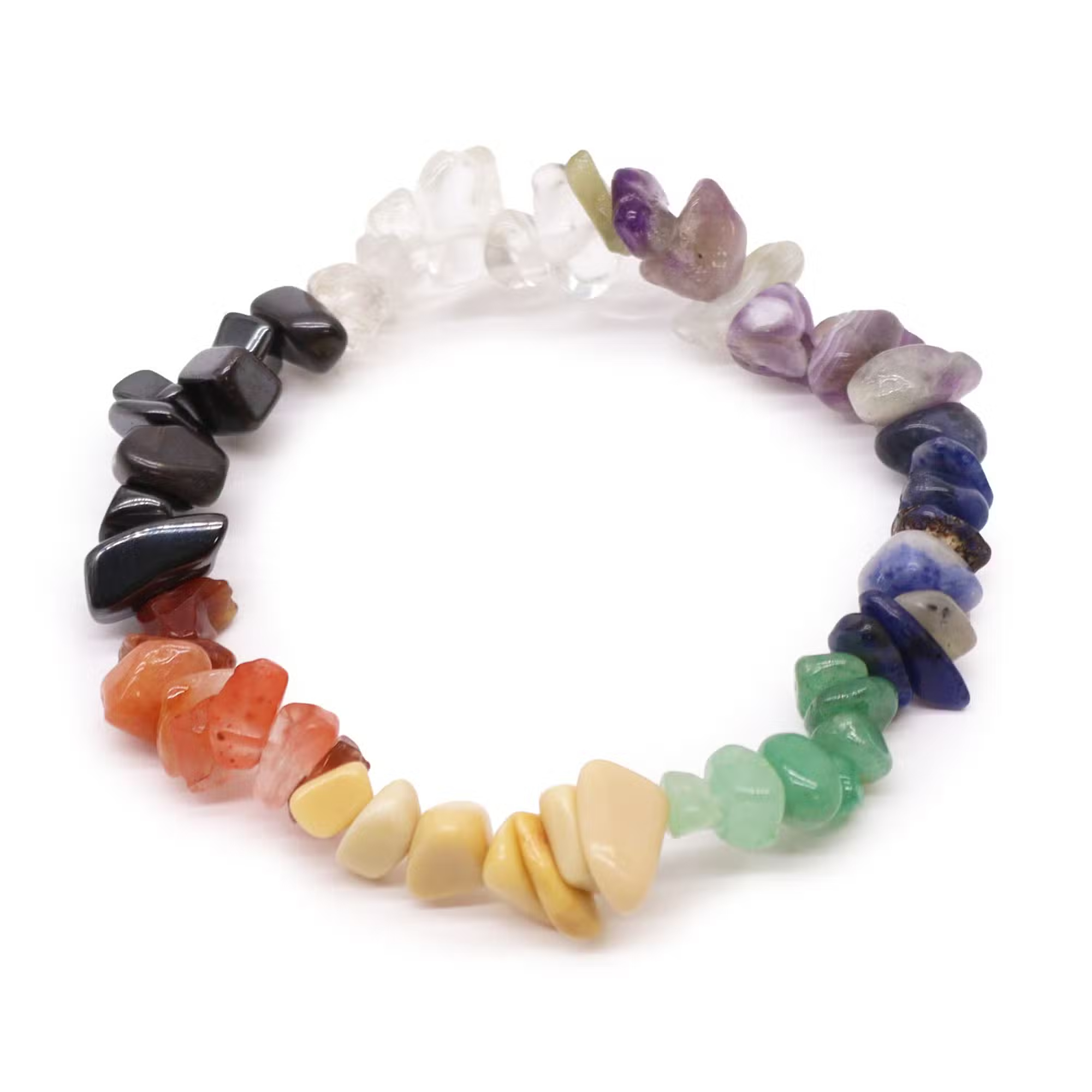 Chackra Chip Stone Bracelet Natural Gemstone Stretch Bracelet