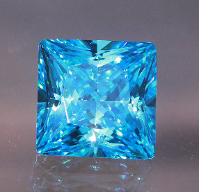 6A Quality:  Princess Plus Blue Topaz Cubic Zirconia