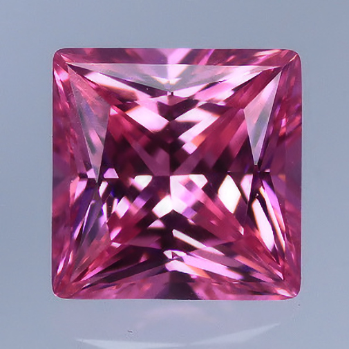 6A Quality:  Princess Plus Pink Cubic Zirconia