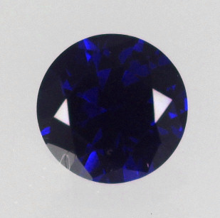 Lab Blue Sapphire:  Blue 34 Round Brilliant 