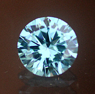 3A, Cubic Zirconia, AAA Quality, Round Brilliant, Aqua, 6mm (0.78ct)