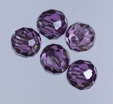 Beads: Ball with hole drilled Amethyst Cubic Zirconia