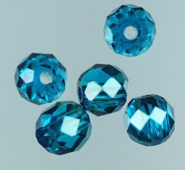 Beads: Ball with hole drilled Blue Topaz Cubic Zirconia