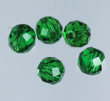 Beads: Ball with hole drilled Emerald Green Cubic Zirconia